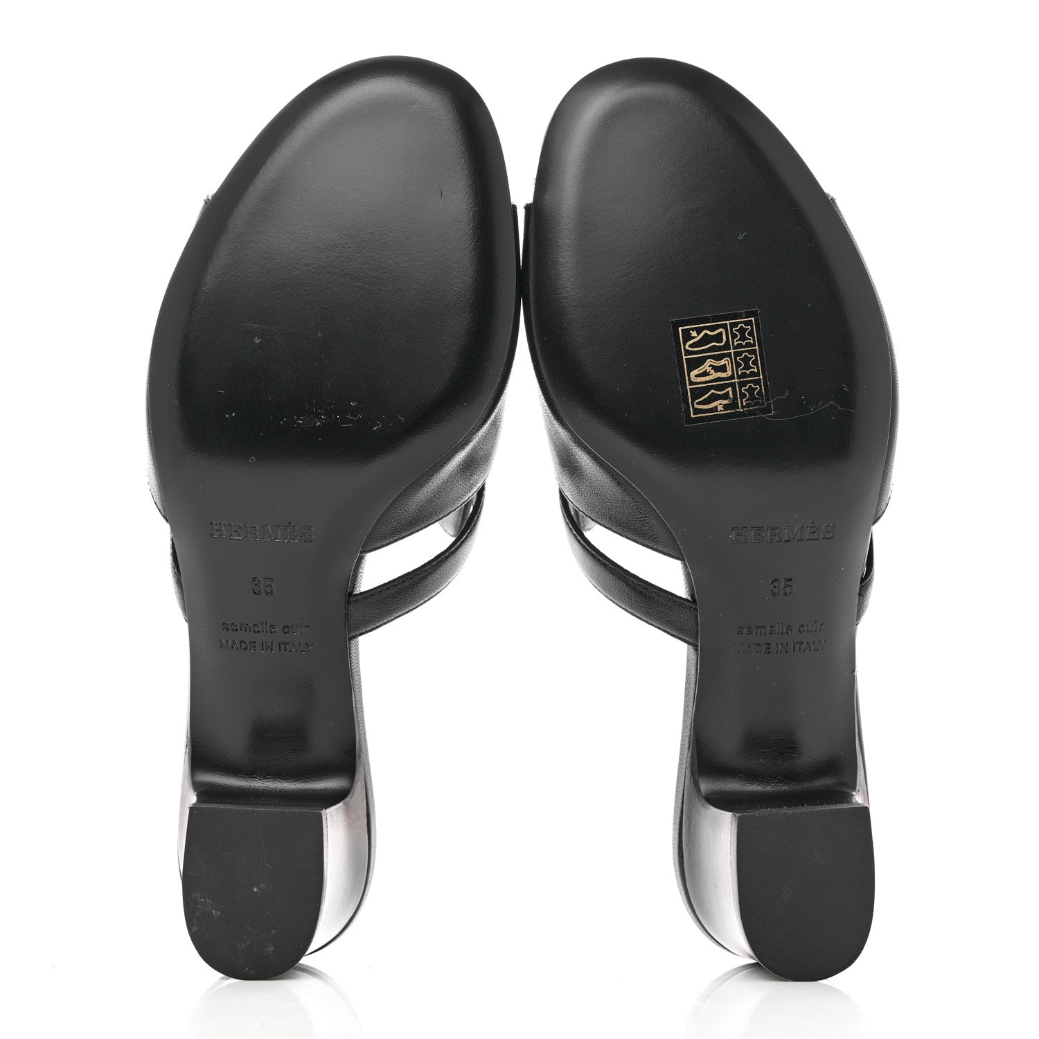 Hermes Goatskin Candy Sandals 35 Black 5 of 9