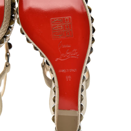 Christian Louboutin Veau Velours Cataclou 120 Wedge Sandals 36 Sable Corne 6 of 7