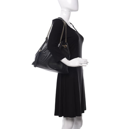 Gucci Pebbled Calfskin Medium Soho Chain Shoulder Bag Black 2 of 10