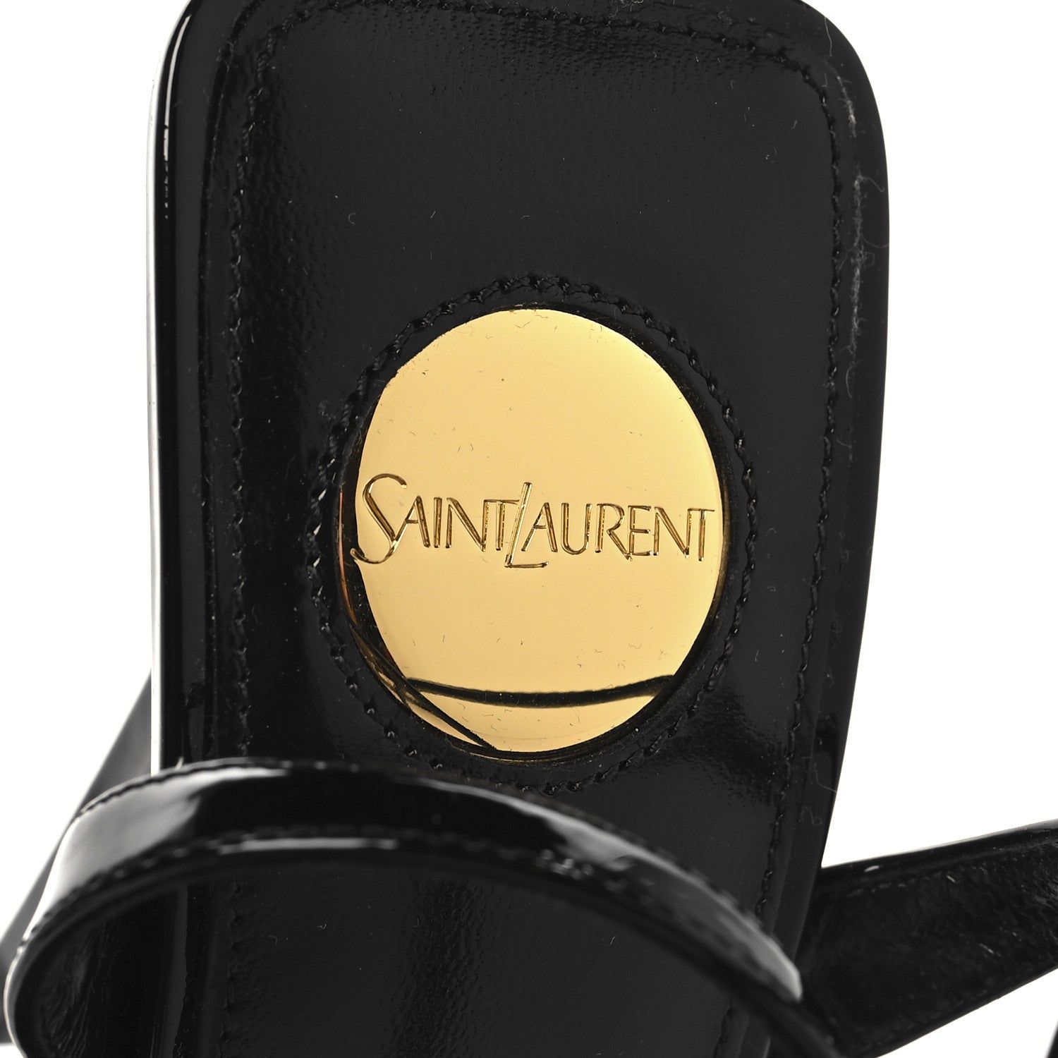 Saint Laurent Patent Calfskin La Scandale 110 Sandals 38 Black 9 of 10