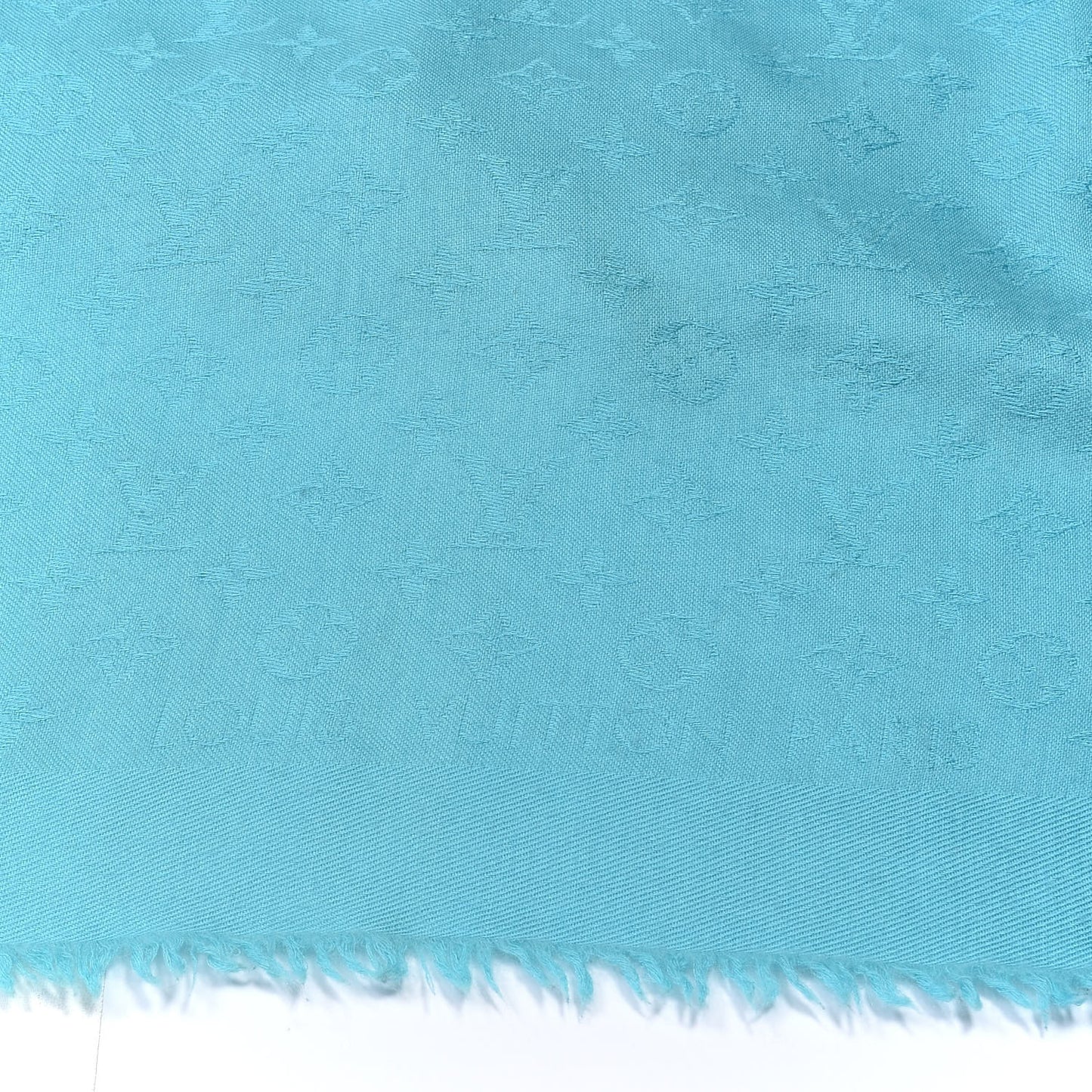 Silk Wool Monogram Shawl Blue