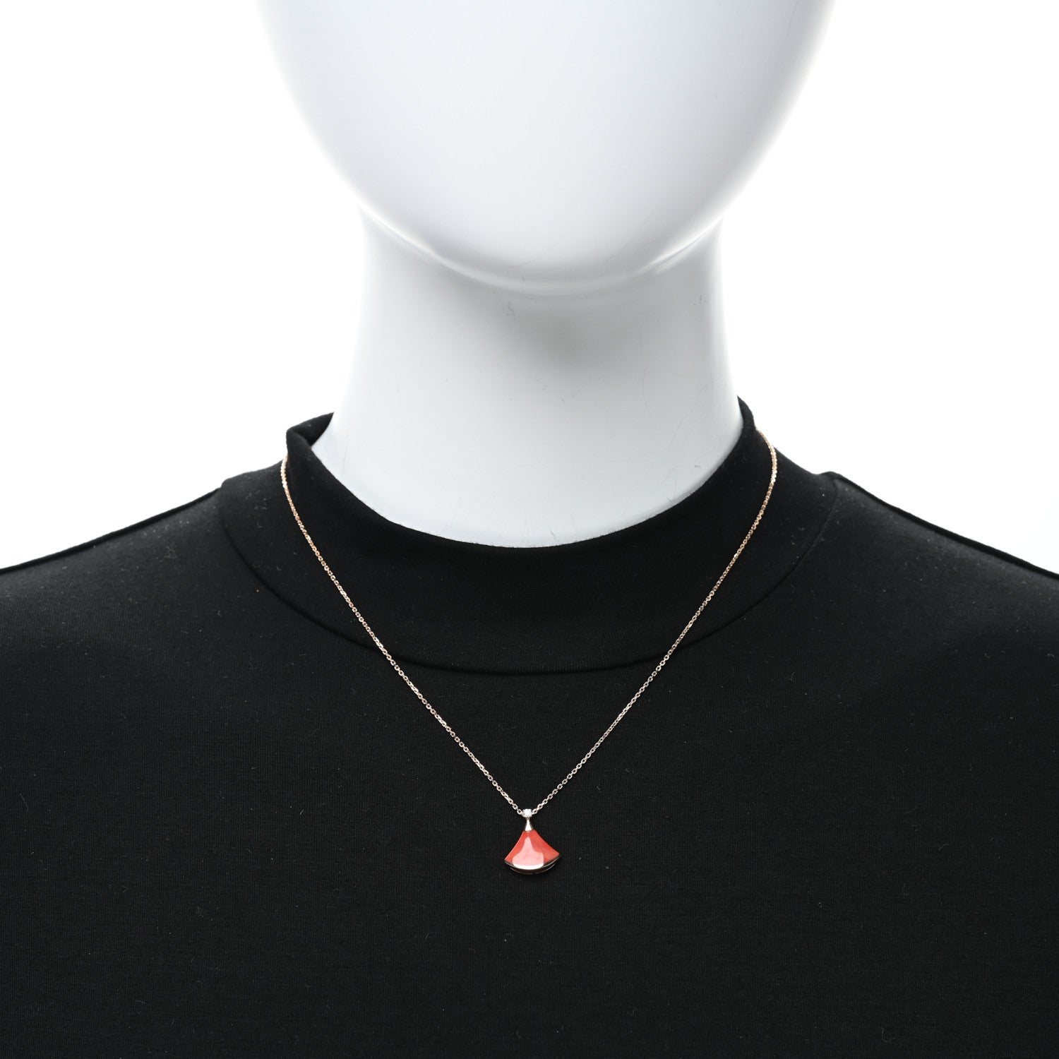 Bulgari 18K Rose Gold Diamond Carnelian Divas' Dream Pendant Necklace 3 of 5