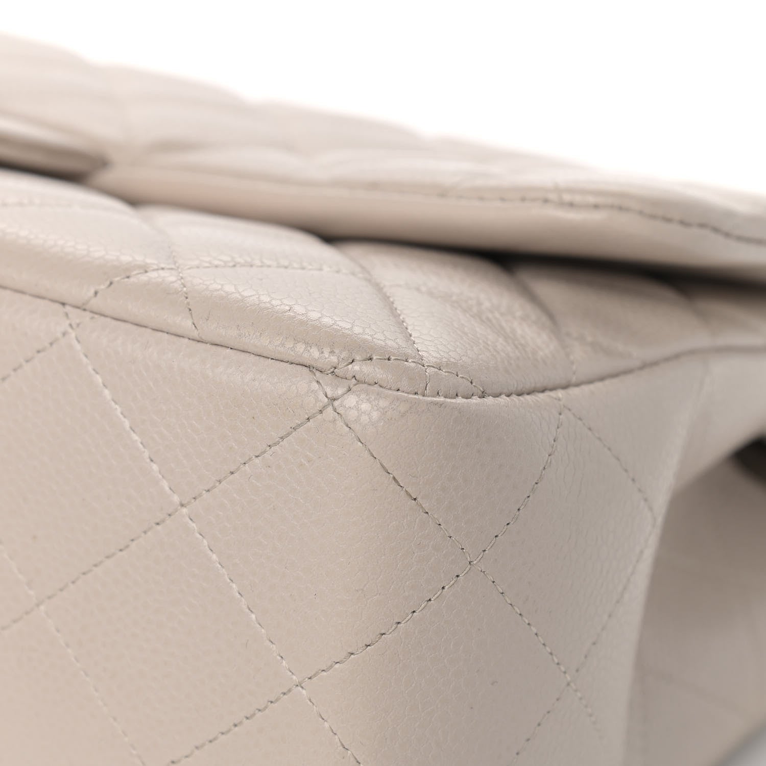 Chanel Caviar Quilted Jumbo Single Flap Ecru 8 of 12