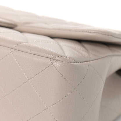 Chanel Caviar Quilted Jumbo Single Flap Ecru 8 of 12