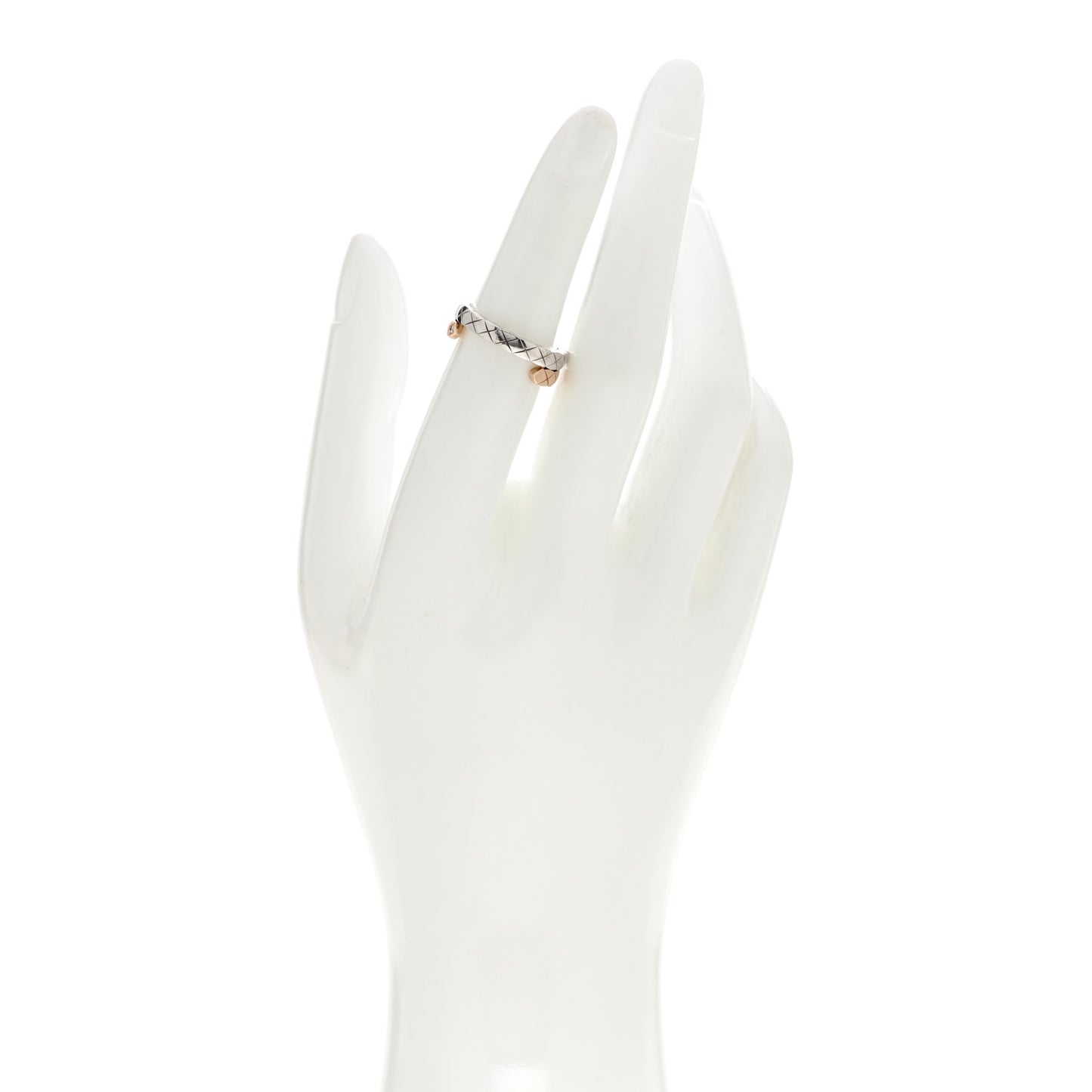 18K White Beige Gold Diamond Coco Crush Toi et Moi Ring 52 6