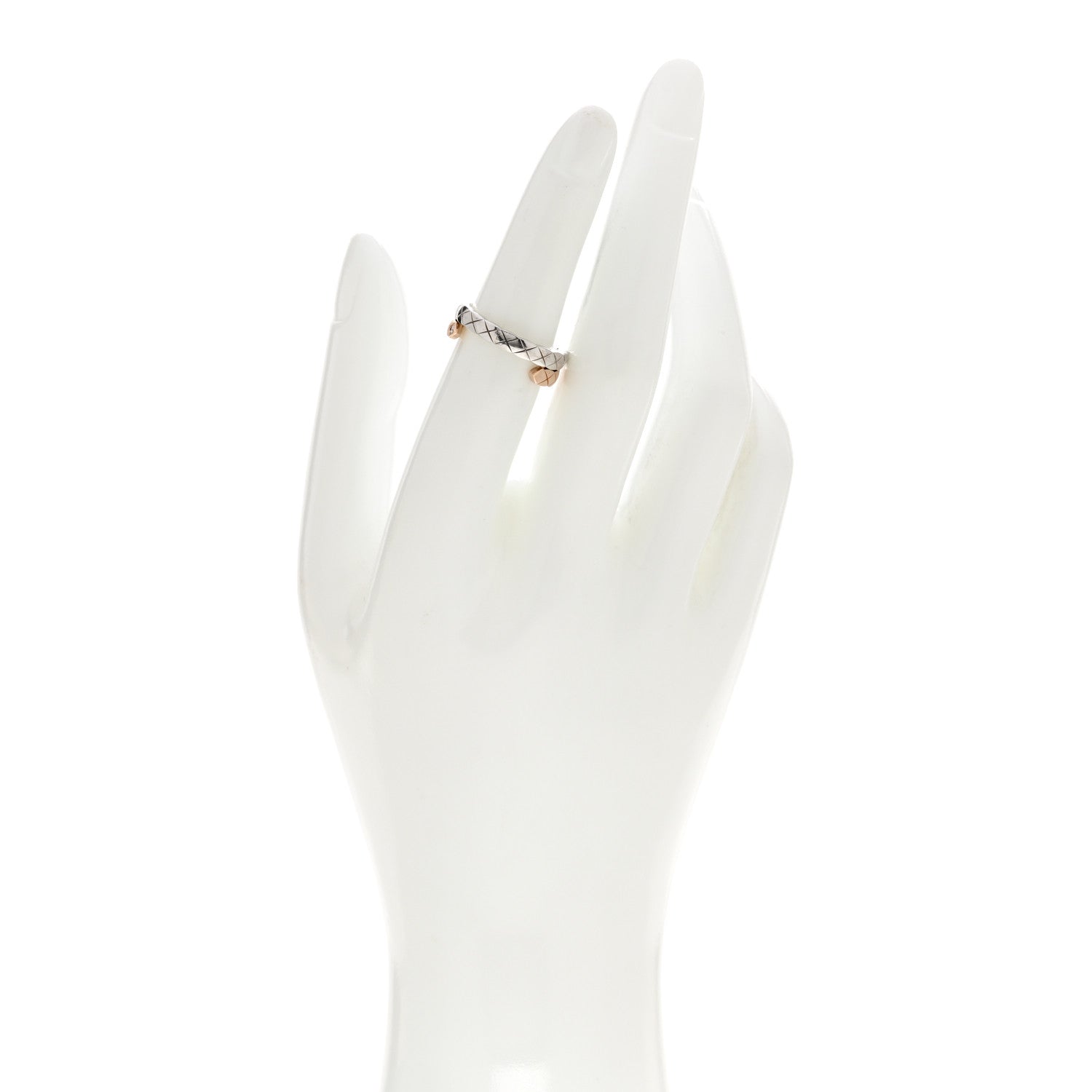 Chanel 18K White Beige Gold Diamond Coco Crush Toi et Moi Ring 52 6 2 of 5