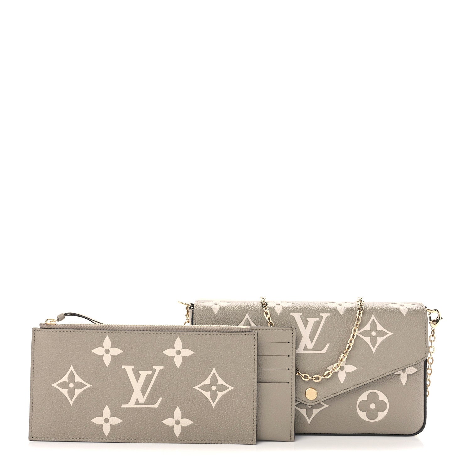 Louis Vuitton Empreinte Monogram Giant Felicie Pochette Tourterelle Creme 1 of 9