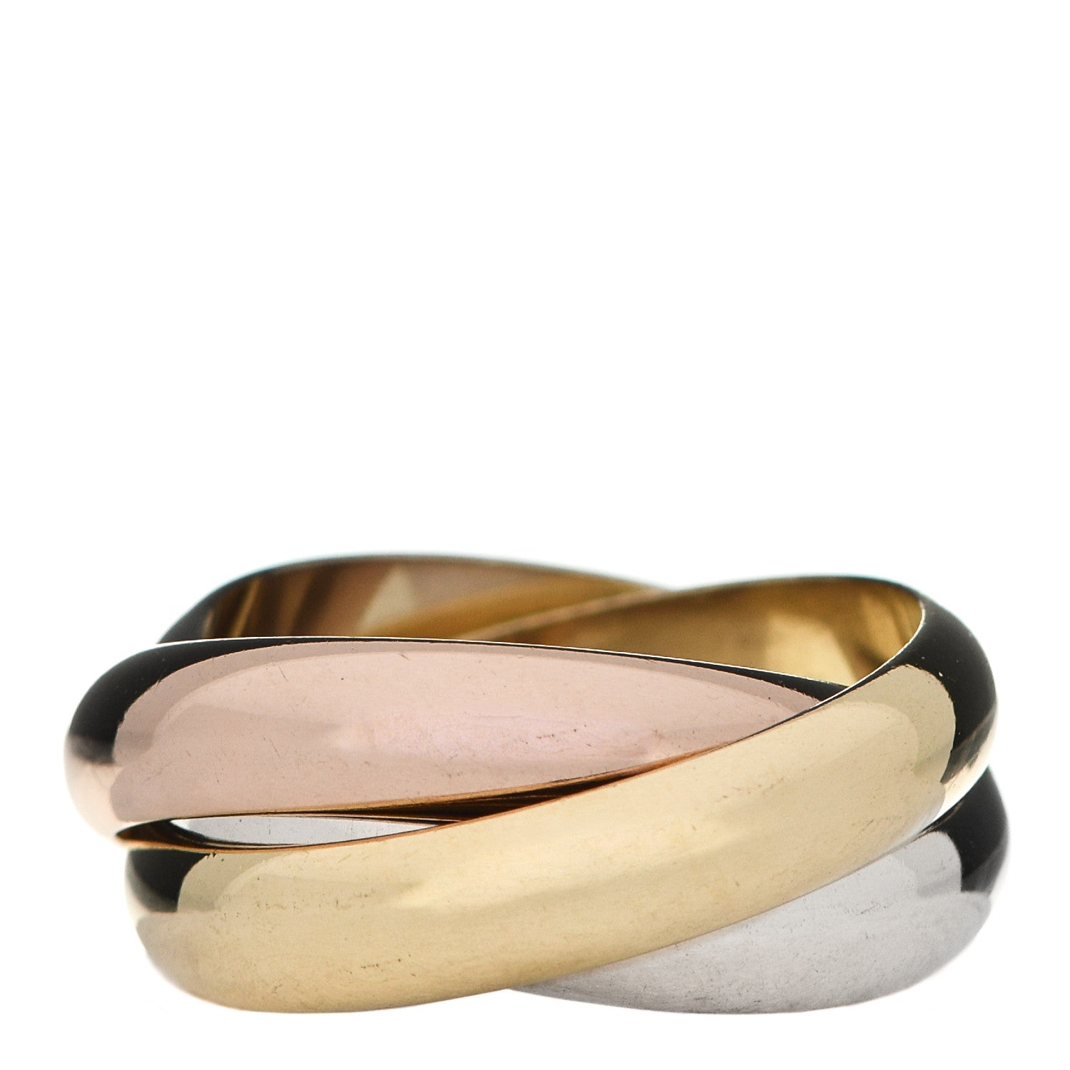 Cartier 18K Pink Yellow White Gold Trinity Ring 53 6.25 1 of 6