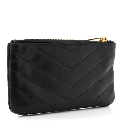 Saint Laurent Calfskin Matelasse Monogram Key Pouch Black 3 of 13