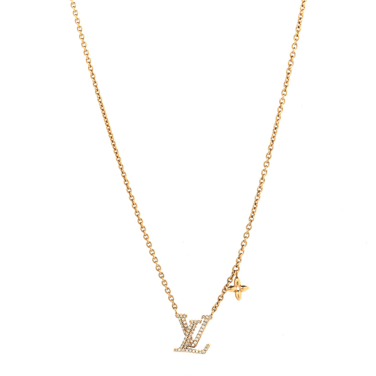 Louis Vuitton Metal Crystal LV Iconic Necklace Gold 1 of 6