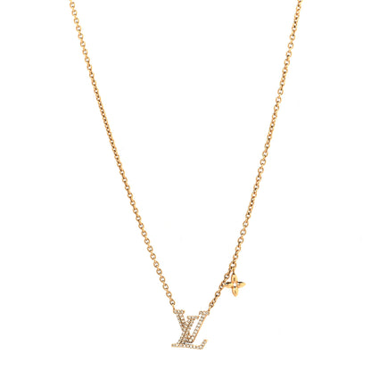 Louis Vuitton Metal Crystal LV Iconic Necklace Gold 1 of 6