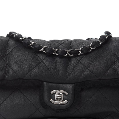 Chanel Shearling Quilted Medium Single Flap Black 10 of 10