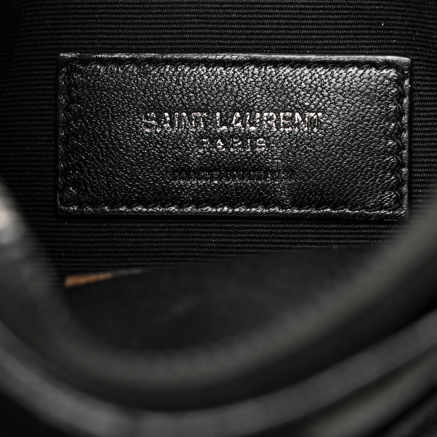 Saint Laurent Grain De Poudre Chevron Monogram Bill Pouch Black 6 of 8