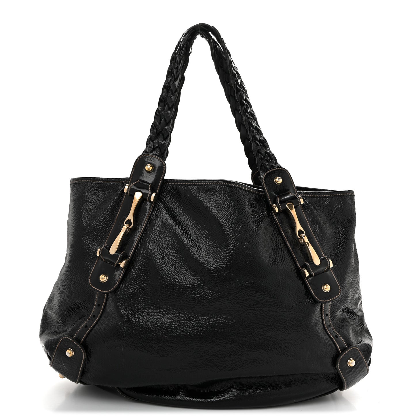 Patent Medium Pelham Shoulder Bag Black