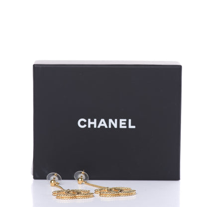 Chanel CC Drop Earrings Matte Gold 5 of 5