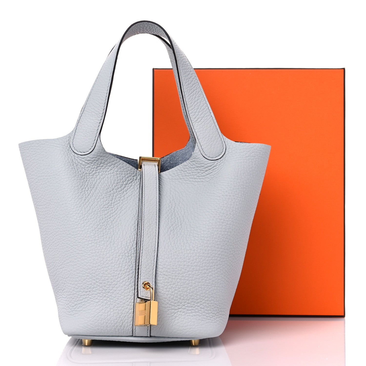 Hermes Taurillon Clemence Picotin Lock 18 PM Bleu Pale 11 of 11