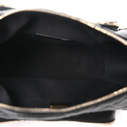 Chanel Shiny Crumpled Lambskin Quilted Medium Preppy Pocket Camera Case Black 5 of 10