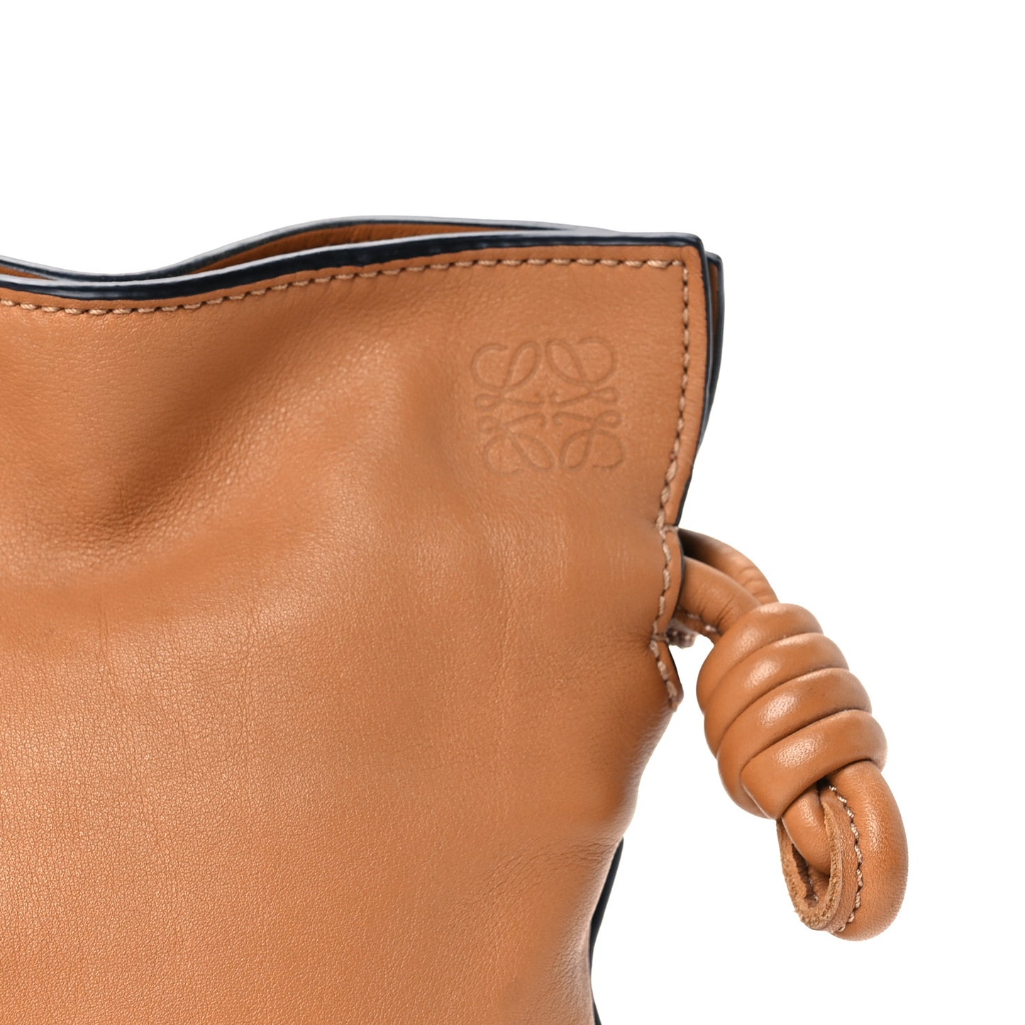 Calfskin Mini Flamenco Knot Clutch Warm Desert