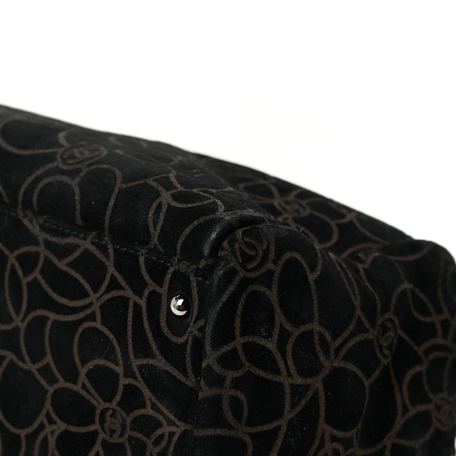 Chanel Velvet Camellia Embossed Shoulder Bag Black 15 of 17