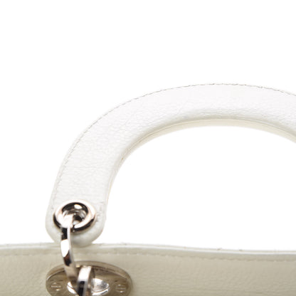 Christian Dior Calfskin Cannage Stitched Small Lady East West Lady Dior White 22 of 26