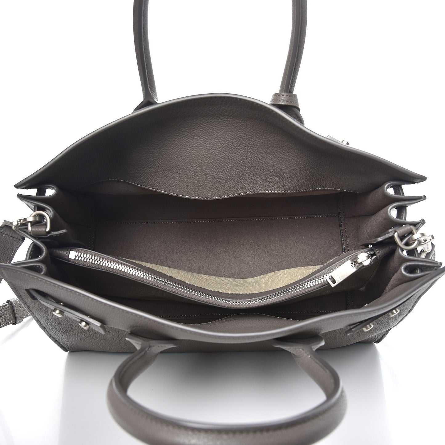 Grained Calfskin Small Supple Sac De Jour Fog