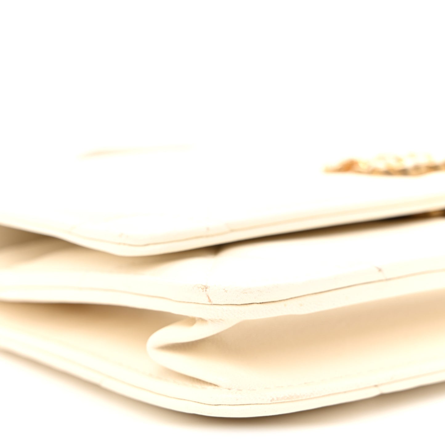 Lambskin Quilted Chanel 19 Wallet On Chain WOC White