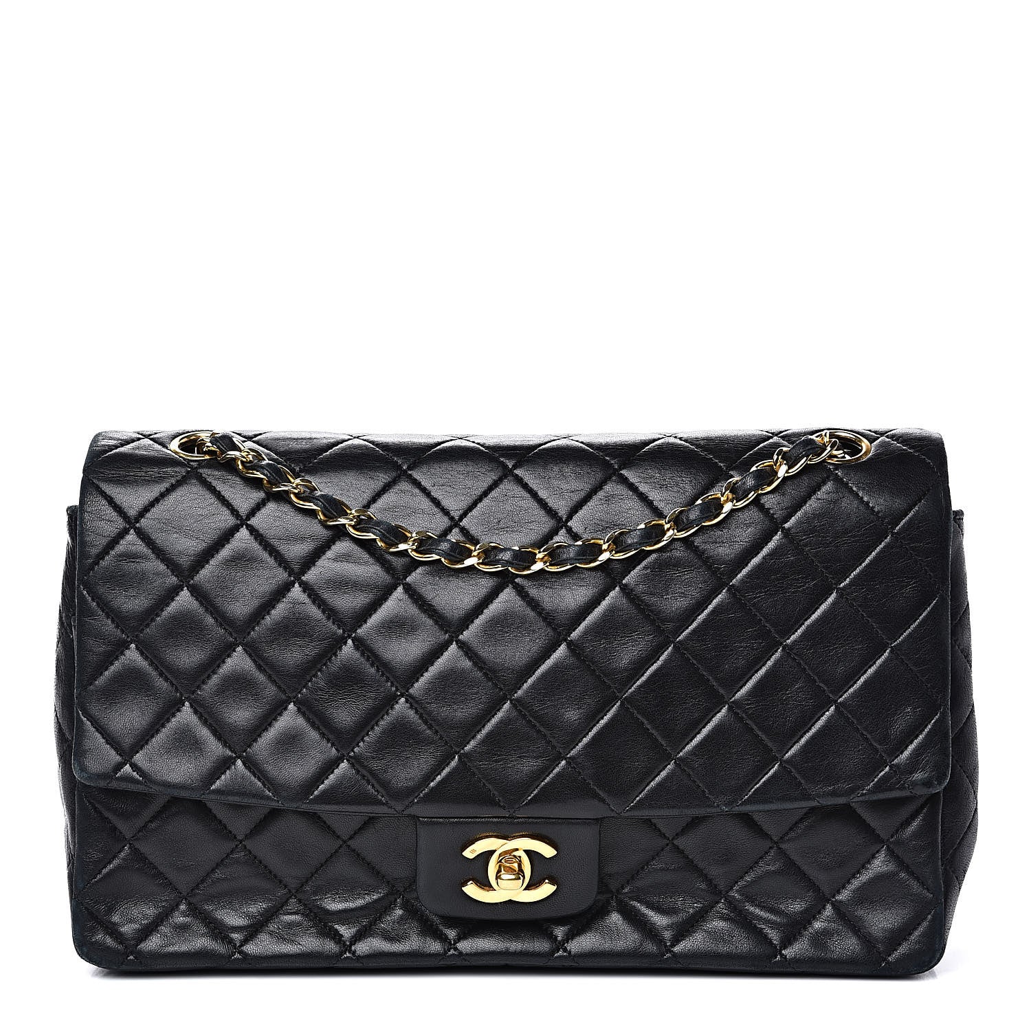 Chanel Lambskin Quilted Medium Single Flap Black 1 of 16