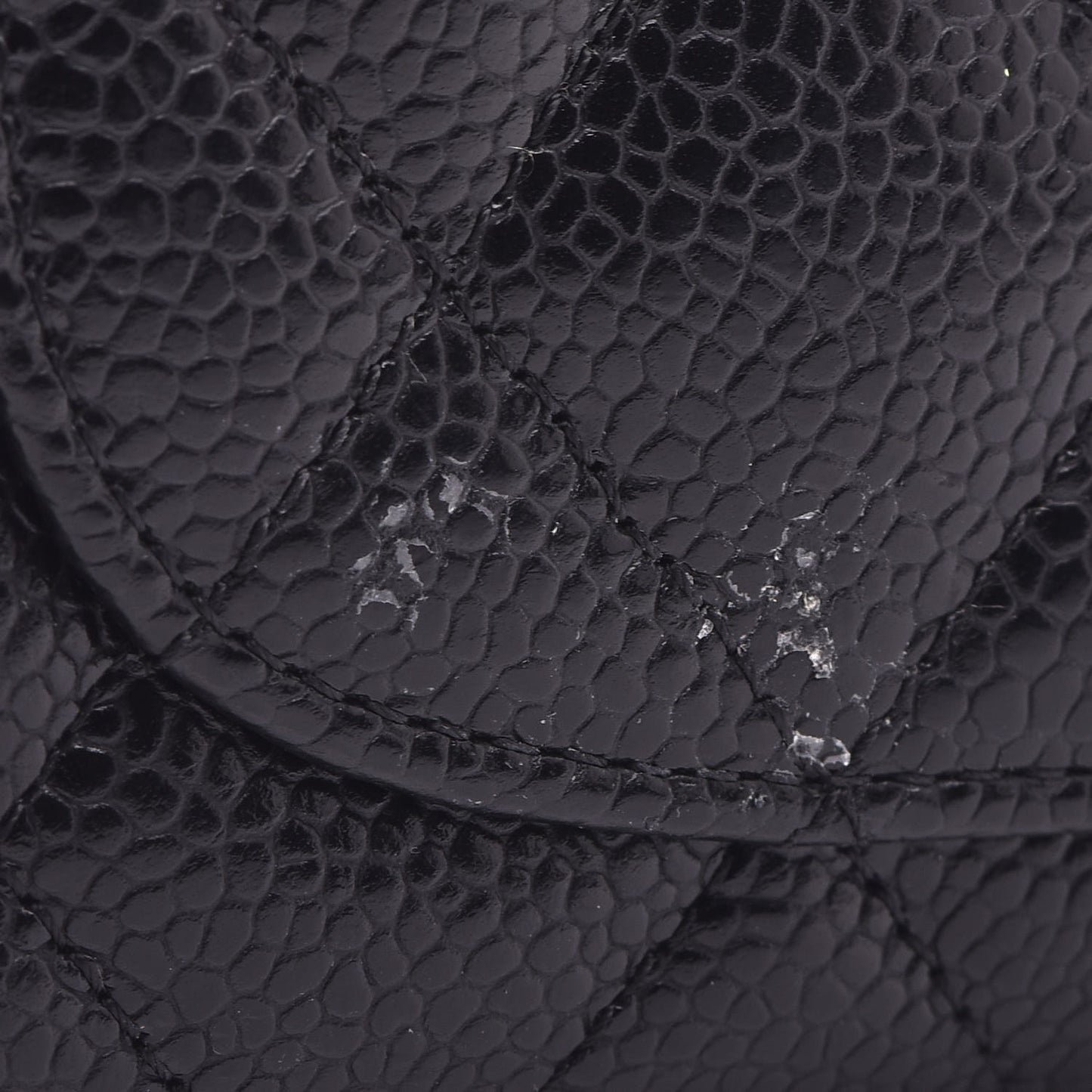 Caviar Quilted Large Flap Wallet Black