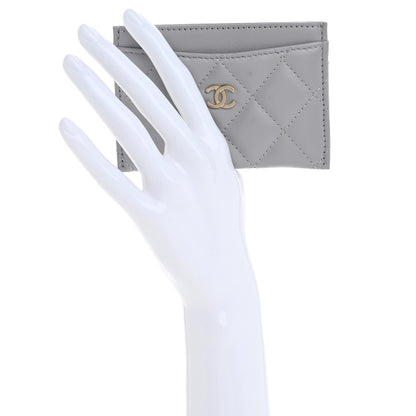 Chanel Lambskin Quilted Card Holder Grey 2 of 11