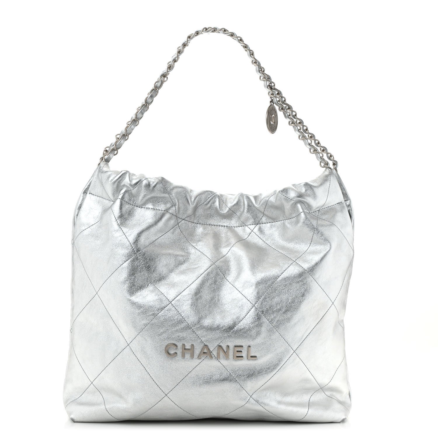 Chanel Metallic Calfskin Quilted Chanel 22 Silver 1 of 13