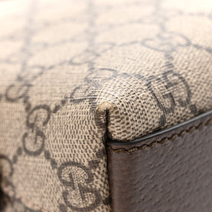 Gucci GG Supreme Monogram Textured Dollar Calfskin Web Small Ophidia Dome Shoulder Bag Beige Ebony New Acero 12 of 12