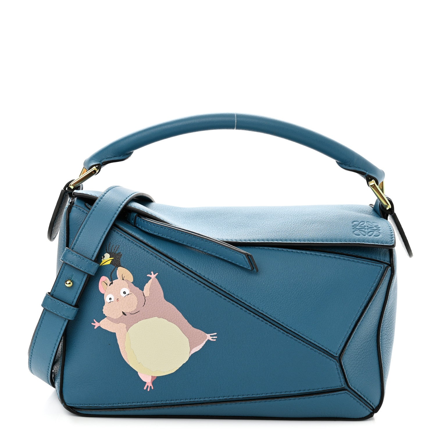 Loewe X SPIRITED AWAY Calfskin Bo Mouse Small Puzzle Bag Lagoon Blue 1 of 9
