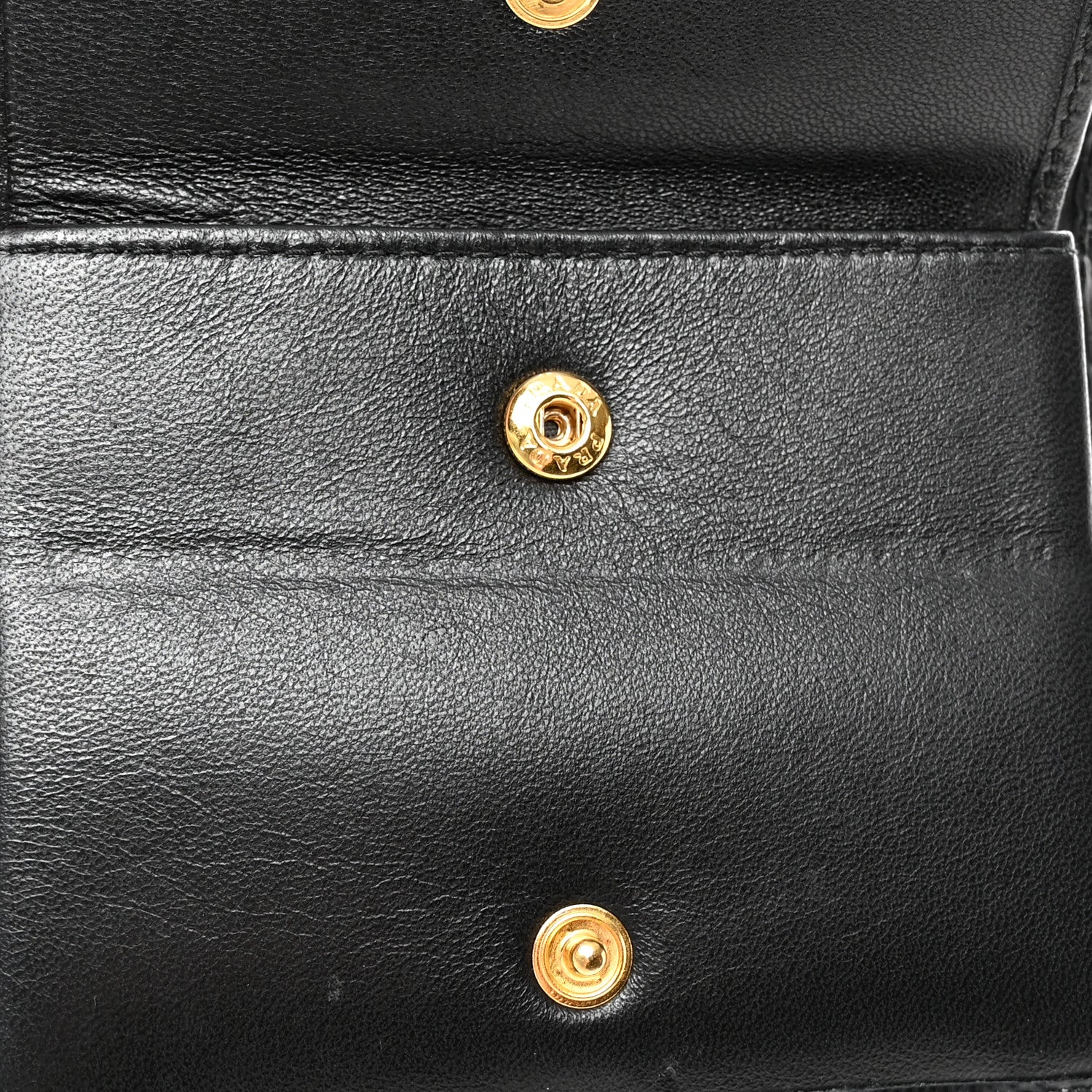 Prada Vitello Move Tri-Fold Compact Wallet Black 9 of 10