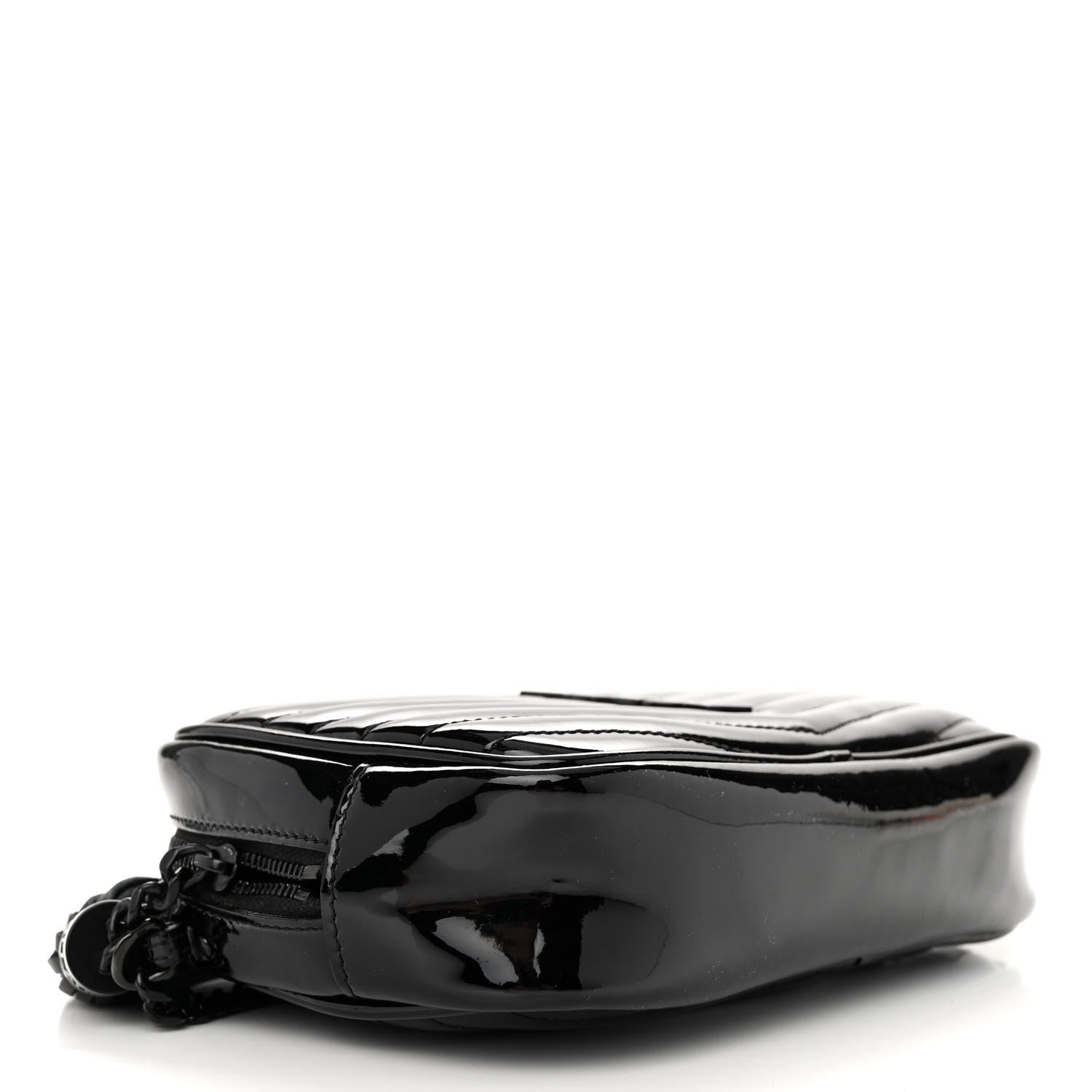 Saint Laurent Patent Calfskin Matelasse Monogram Mini Lou Camera Bag Black 4 of 11