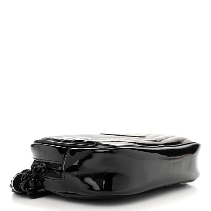 Saint Laurent Patent Calfskin Matelasse Monogram Mini Lou Camera Bag Black 4 of 11