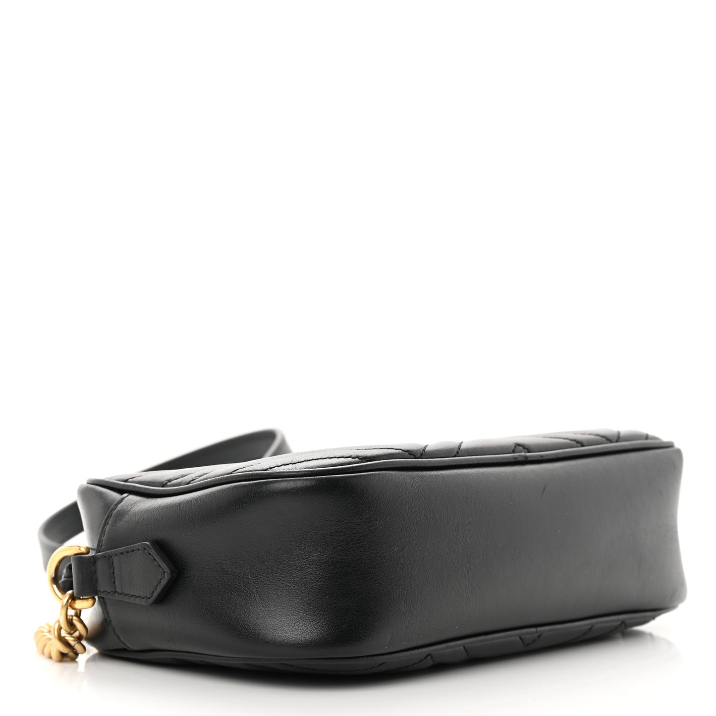 Calfskin Matelasse Small GG Marmont Chain Shoulder Bag Black