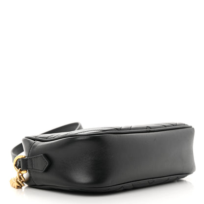 Gucci Calfskin Matelasse Small GG Marmont Chain Shoulder Bag Black 4 of 19