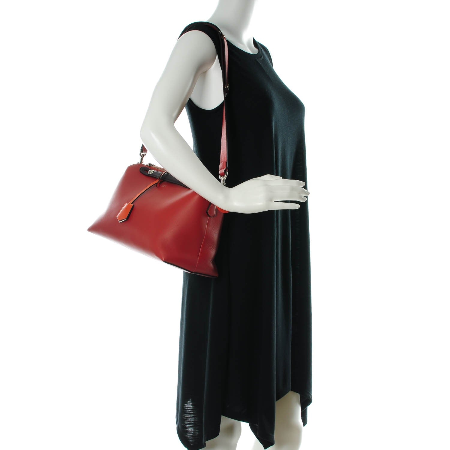 Fendi Vitello Dolce 4 Color Large By The Way Boston Bag Terra di Siena Multicolor 2 of 7