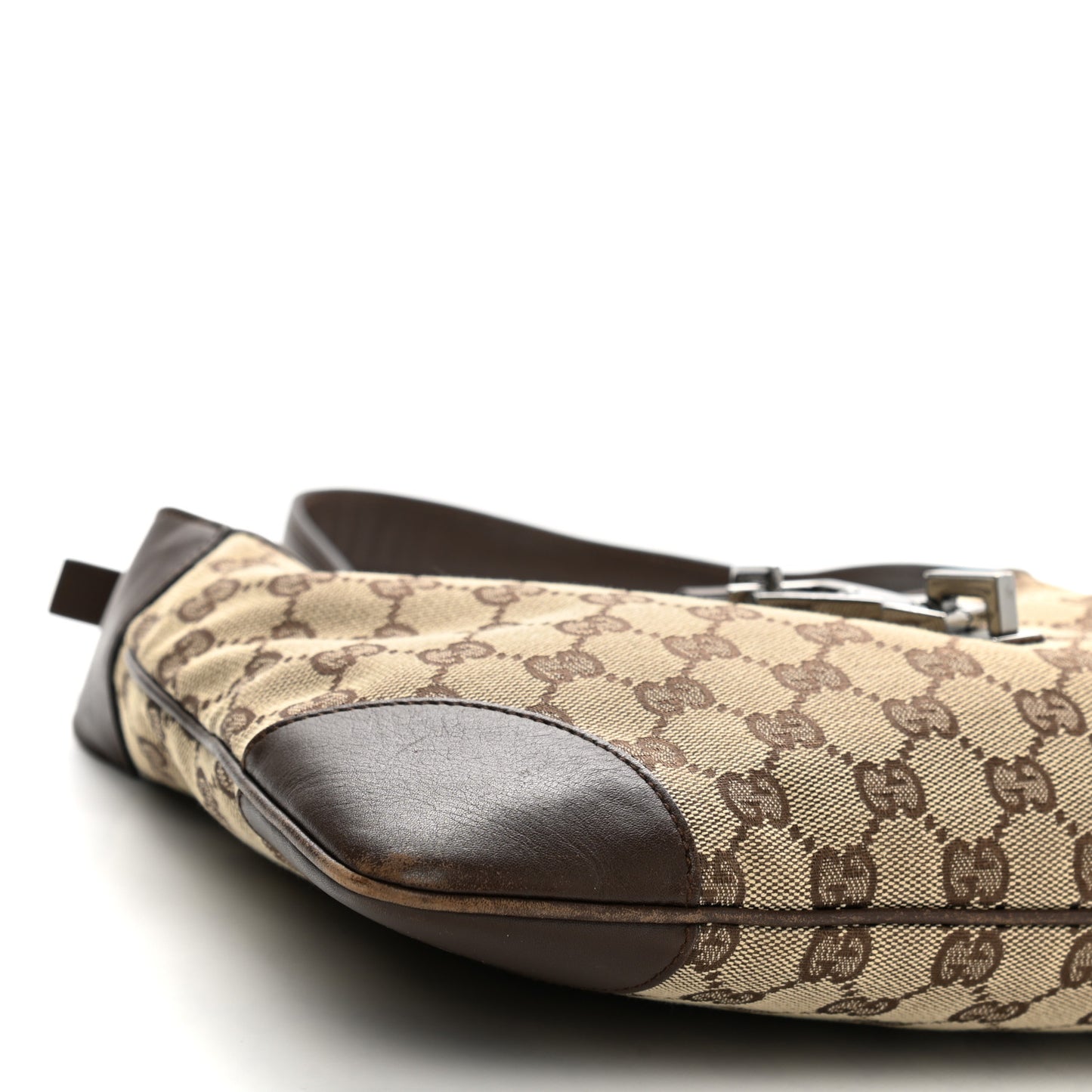 Monogram Lobster Clasp Jackie O Hobo Brown