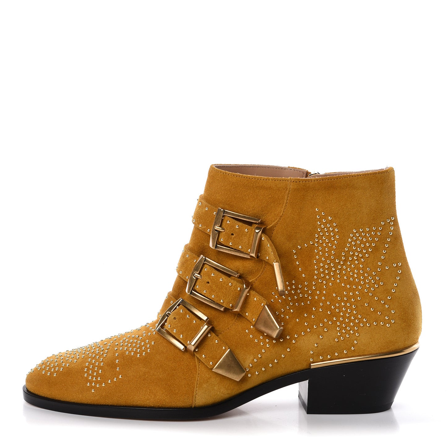 Suede Sheepskin Studded Susanna Ankle Boots 37 Luminous Ochre