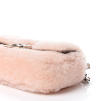 Fendi Shearling Shiny Nappa Micro Baguette Light Rose 6 of 9