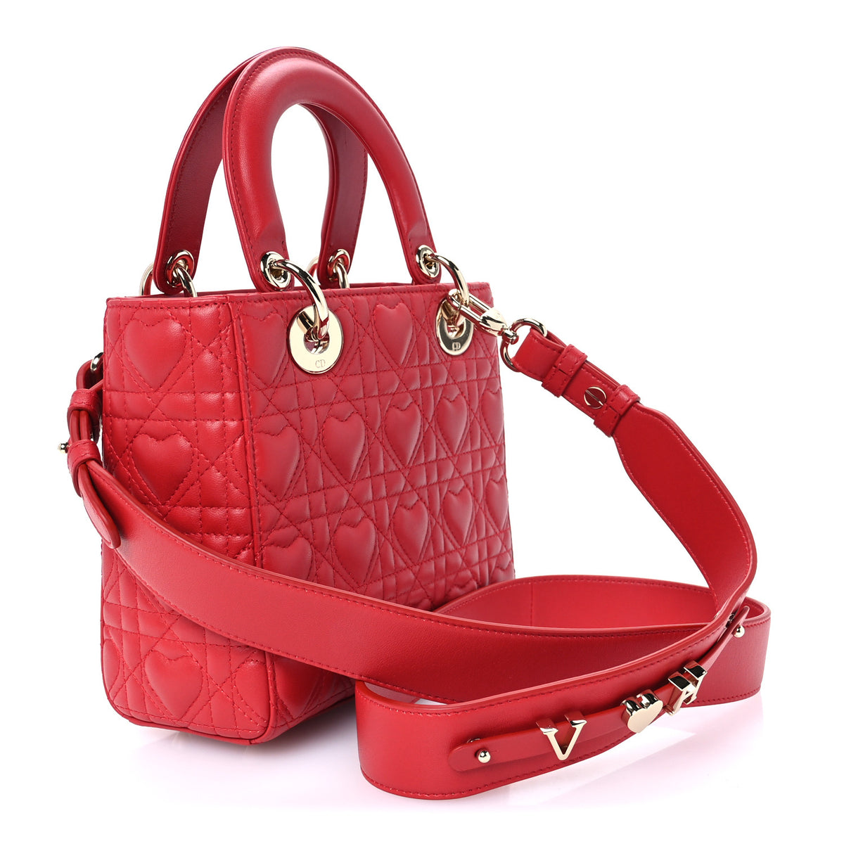 Lambskin Cannage Dioramour Small My ABCDior Lady Dior Spicy Red