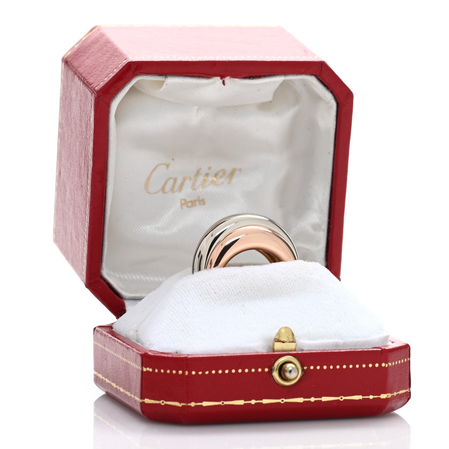 18K Pink Yellow White Gold Trinity Dome Ring 51 5.75