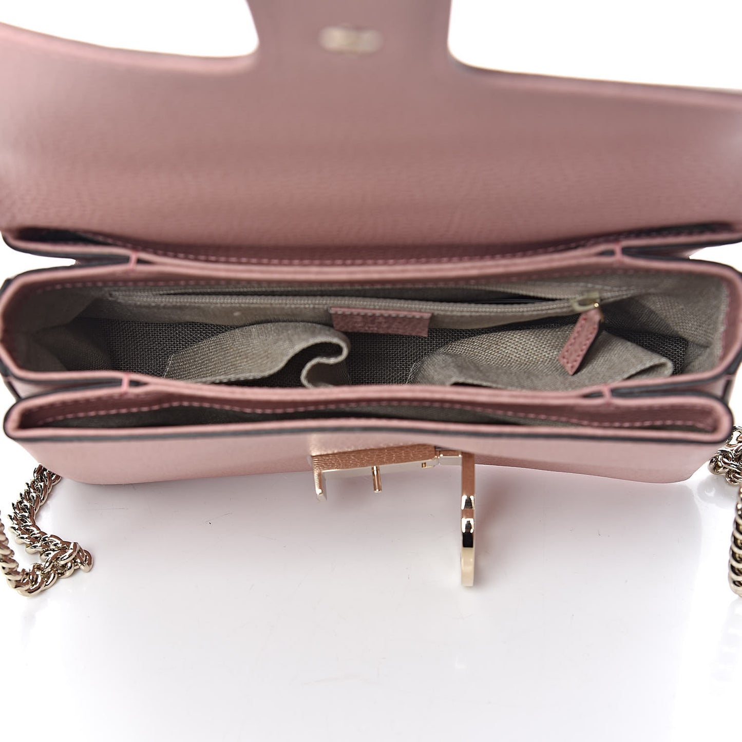 Dollar Calfskin Interlocking G Top Handle Shoulder Bag Soft Pink