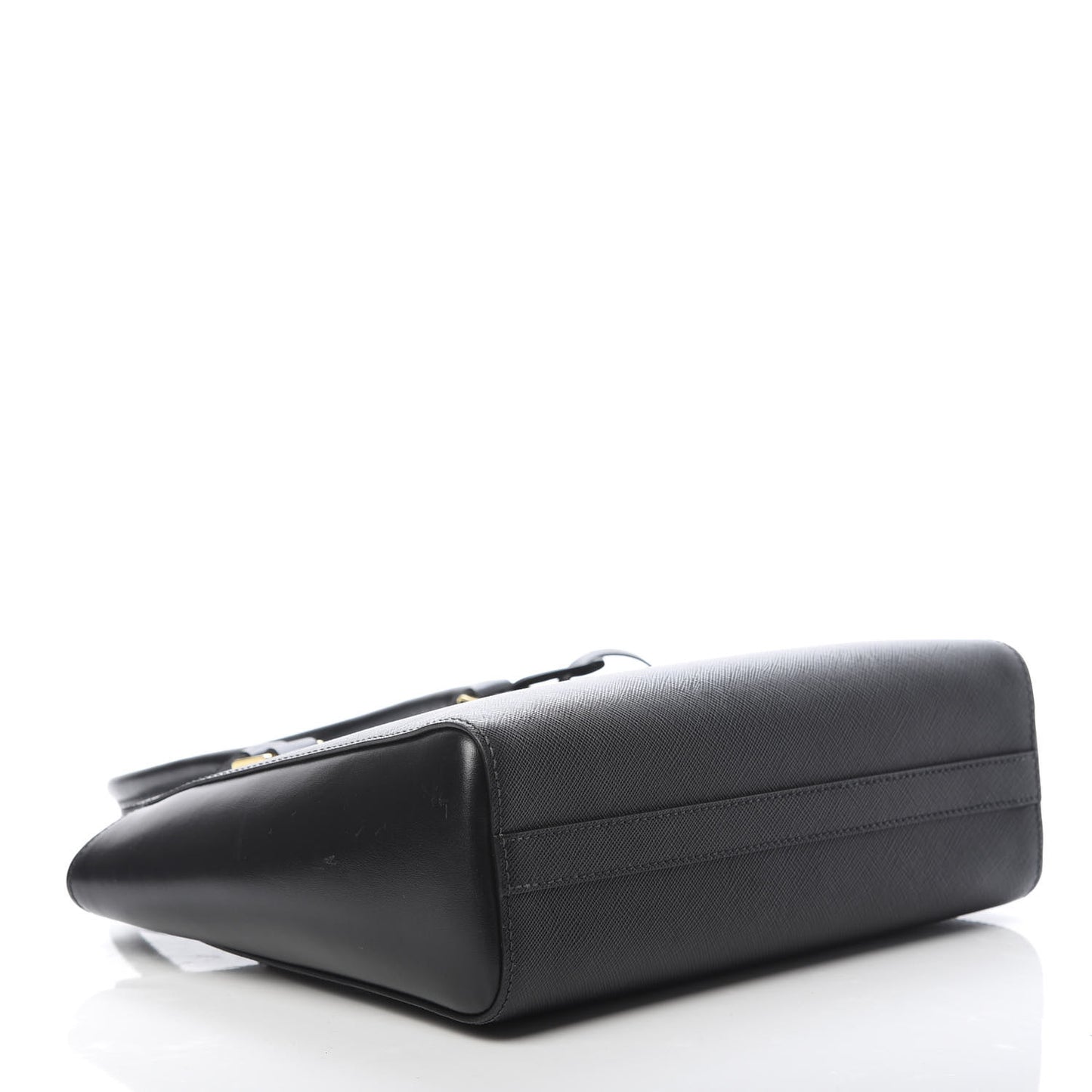 Saffiano Soft Calfskin Small Zippered Tote Black