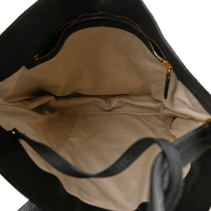 Tom Ford Pebbled Calfskin Large Alix Padlock Zip Hobo Bag Black 5 of 9