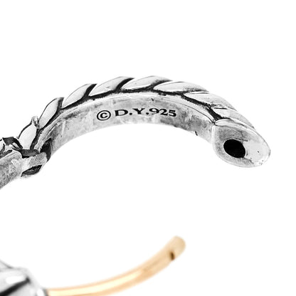 David Yurman Sterling Silver Scultped Cable Micro Huggie Hoop Earrings 4 of 4