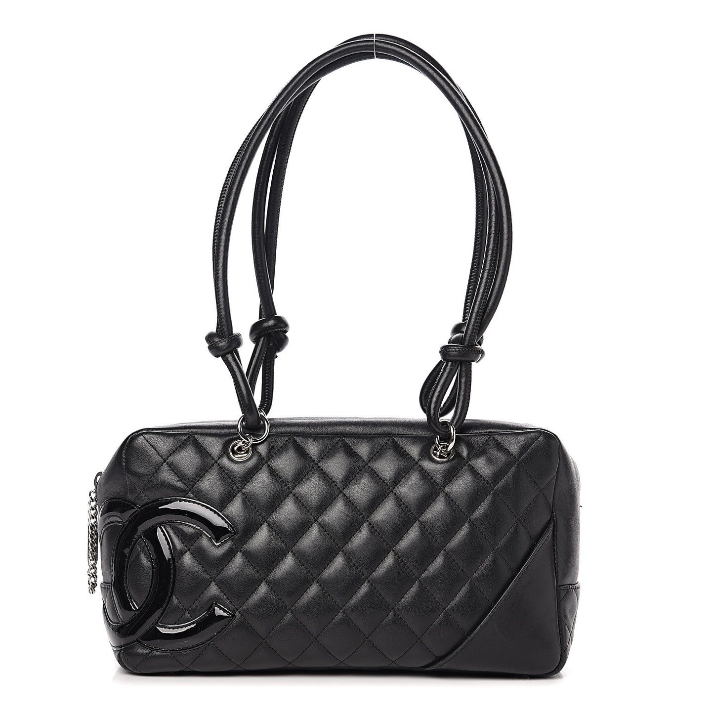 Calfskin Quilted Large Cambon Bowler Black