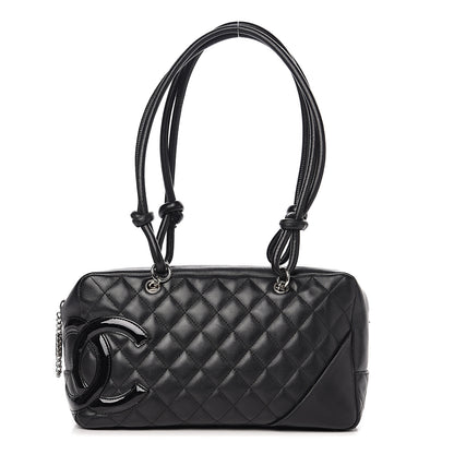 Chanel Calfskin Quilted Large Cambon Bowler Black 1 of 12