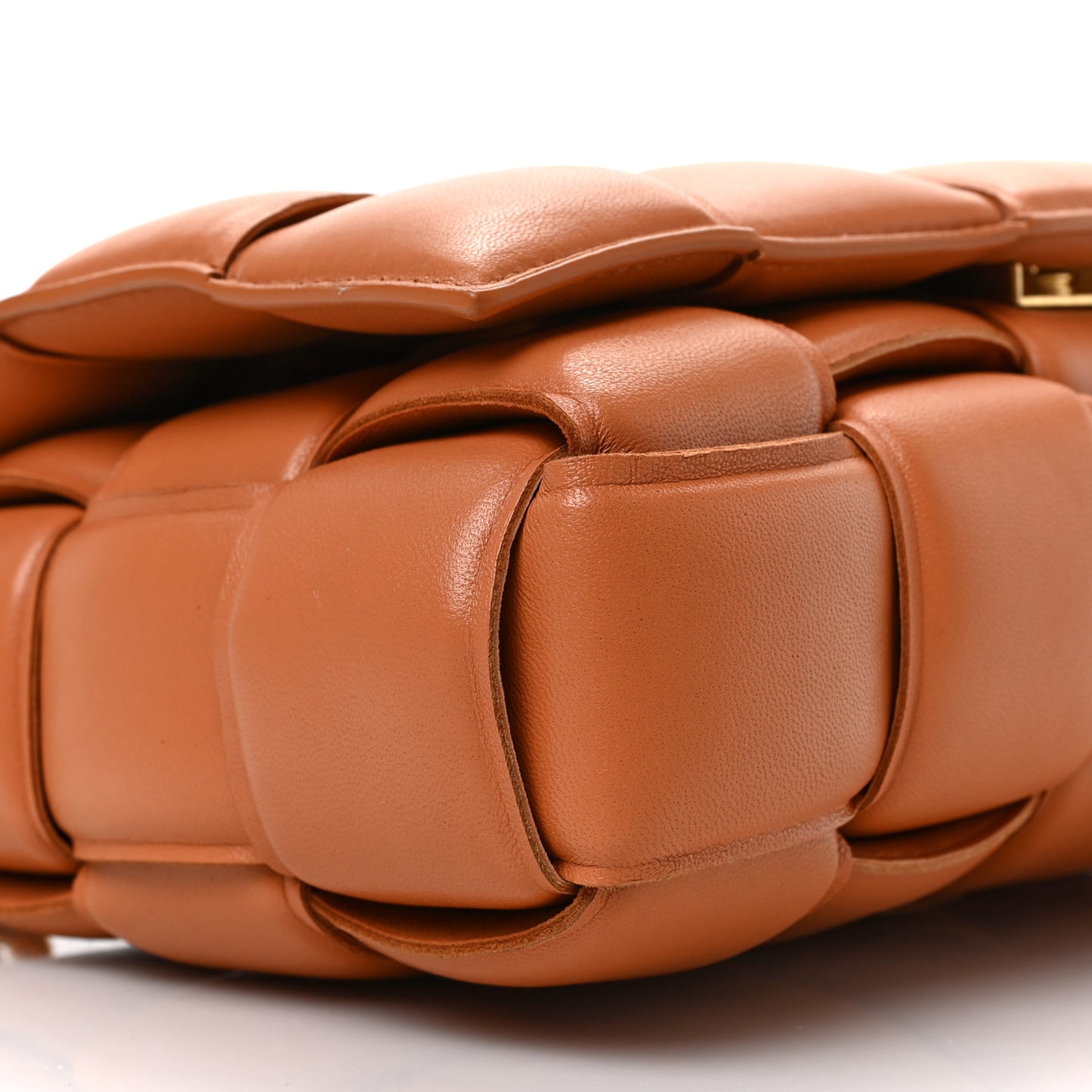 Lambskin Maxi Intreccio Padded Chain Cassette Crossbody Bag Clay